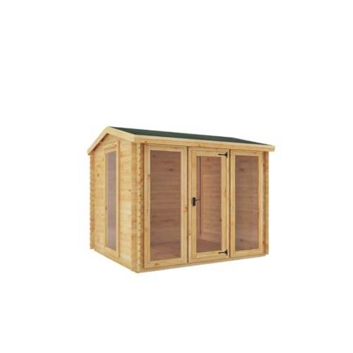 Waltons 3m x 2.5m (10ft x 8ft) Log Cabin | Wooden Garden Room | 19mm Tongue & Groove Log Boards | Reverse Apex Roof | Fully Styrene Glazed Windows & Door | Outdoor Office, Summerhouse, Workshop