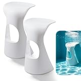 YEXEXINM 2 Pcs in Pool Stool 30-inches Tall Swim Up Pool Stools for Underwater Use Waterproof Weighted Bar Stool for Inside Pool, Patio Deck Seating,Outdoor Poolside, White