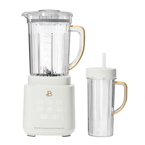 PowerExact High-Performance Blender System with Touch Controls, Multiple Speed Settings, Sleek Design, Ideal for Smoothies, Shakes, and Hot Soups - White Icing