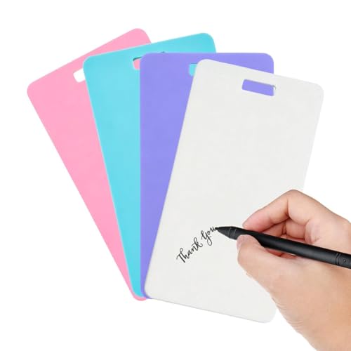 Erasable Badge Notebook 4pcs – Mini Reusable ID Pocket Whiteboard Notes | Portable Nurse Doctor Pocket Memo Board For Work Notes Planning Reminder Vertical Clip Card Size 3D Printed Material