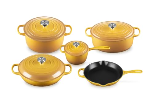 Image of Le Creuset Enameled Cast Iron Signature Cookware Set, 9 pc., Nectar