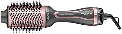 MONDIAL Escova Secadora Keratin, Bivolt, Grafite/Golden Rose - ES-11-BI