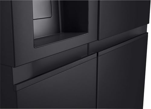 LG GSLE91EVAB Freistehend Side-by-Side Kühlschrank, 623 l Nutzinhalt, Total NoFrost, Crushed Ice- und Wasserspender, FrischeZone, Display, Essence Black