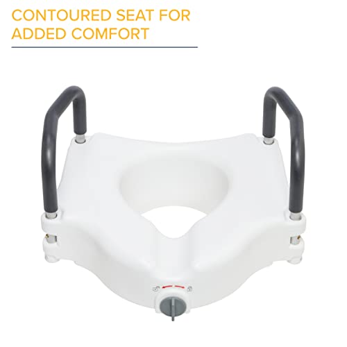Drive Medical Rtl12027Ra 2-In-1 Raised Toilet Seat With Removable Padded Arms, Standard Seat #TOP2