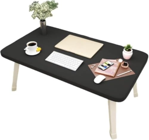 Vilom 2025年NEW 折り畳みローテーブル ロック機能付き 安定 軽量 おしゃれ ちゃぶ台 完成品 一人暮らし 学習用 テーブル ベッド ソファ対応 食事用 インテリア (60*40*29cm,ブラック)