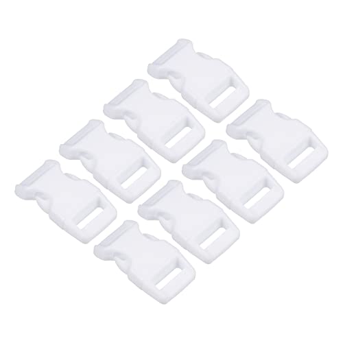 Fivelas de plástico, pacote com 8 clipes de liberação lateral rápida para alça, correia, cinto, artesanato, reparo de mochila, projetos de costura, branco, 16 mm, Branco, 16mm