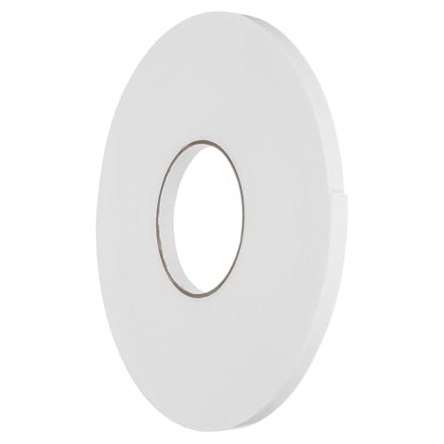 QUARKZMAN 1 Stück Rollen doppelseitiges Schaumband Abnehmbares PE-Schwamm-Montageband Starkes Klebebandstreifen (Weiß, 50 Fuß x 3/8 x 1/16) für Zuhause Farbwand hängendes Poster Dekor