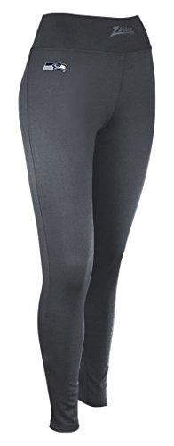 Zubaz NFL Women's Solid Color Leggings, Seattle Seahawks Large
