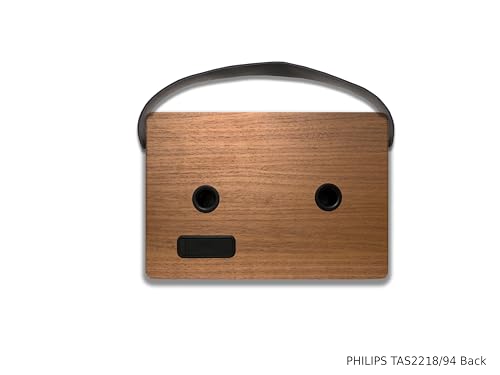 Philips Bluetooth Speaker TAS2218/94, 10W RMS with 6 Hrs Playtime, Retro Wooden Design, Indoor and Outdoor Mode, USB Playback, FM, Mic Input, Carry Strap (Brown) view 2