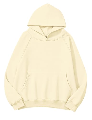 Lauweion Womens Oversized Hoodie Raglan Long Sleeve Pullovers Hooded Sweatshirt with Kangaroo Pocket Yellow