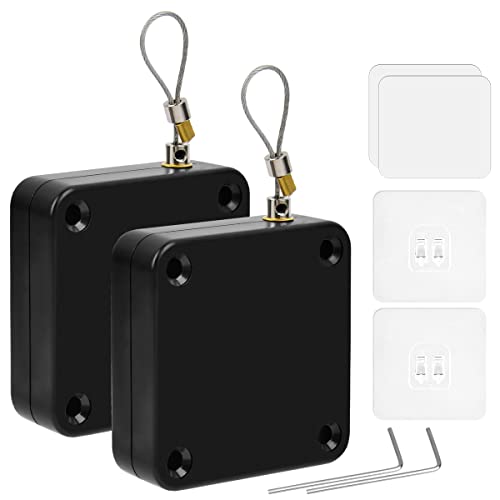 DODUOS 2 piezas Cierrapuertas automáticas, negro con cordón de sujeción, sin taladrar, abridor de puerta para puerta interior en oficinas en casa