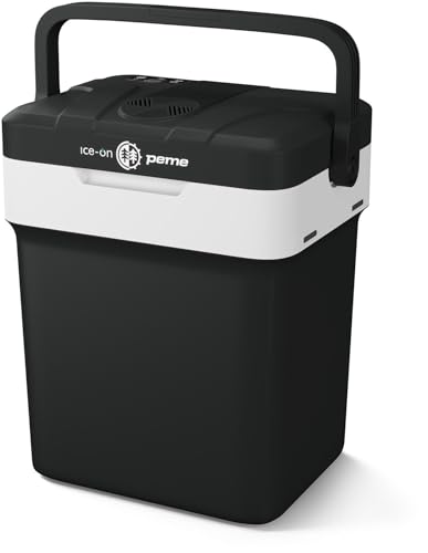 peme Essential Frigo Portatile 25,7L - Frigorifero Elettrico con Funzione Caldo/Freddo, Doppia Alimentazione 12V & 230V, Modalità Eco, Porta USB, Chiusura di Sicurezza, per Auto, Camper, Campeggio