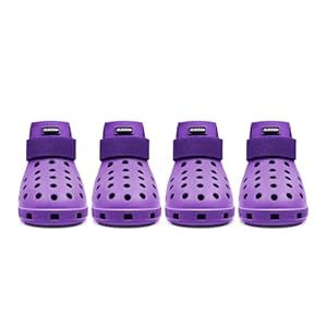Dog Shoes for Hot Pavement - Dog Shoe for Small & Medium & Large Dogs, Dog Boots Paw Protectors, Easy ON & Off, Non-Slip, Waterproof, Easy-Clean Dog Booties for Beach and Snow (Purple, L) Dog Shoes for Hot Pavement Dog Shoe for Small Medium Large Dogs Dog Boots Paw Protectors Easy ON Off Non Slip Waterproof Easy Clean Dog Booties for Beach and Snow Purple L