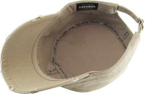 Image of Vintage Distressed Cadet Army Cap Basic Everyday Military Style Hat