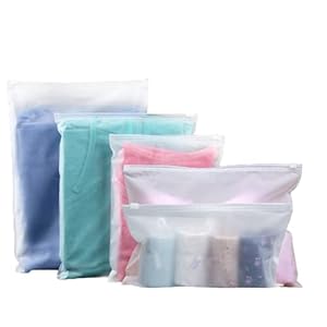 32 piezas transparentes de plástico con cremallera bolsa de viaje multifunción bolsa organizador, impermeables para cosméticos, ropa interior, zapatos (5 tamaños)