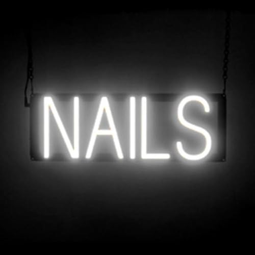 SpellBrite NAILS Sign | Nail Salon-Related Sign with Neon Look,