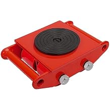 FAHKNS Machinery Mover 6T 13200LB Capacity Machinery Skate 4 Wheels Dolly Skate Roller with 360 Degree Rotation Cap for Warehouse Workshop Factory, Red