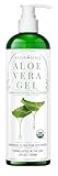 NaturSense Organic Aloe Vera Gel Great for Face, Hair, Sunburn Relief, Acne, Razor Bumps, Psoriasis, Eczema, Dry Skin Hydration - 12 oz.