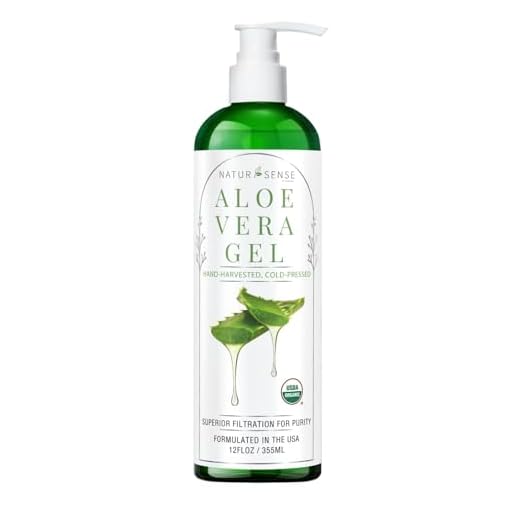 NTRSNS NaturSense Organic Aloe Vera Gel from 100% Pure Aloe–Great for Hair, Scalp, Face, Dry Skin, Acne, Sunburn, Sensitive Skin–Unscented, USDA Certified–12 oz.