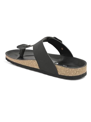 Image of EL PASO Men's Suede Leather Cushioned Cork Sole Sandal Slippers (Size 6 to 12)