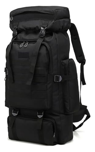 Mochila Cargueira Camping Impermeável 80litros Travessia Trilha Preta Desenho do tecido Liso Qualida