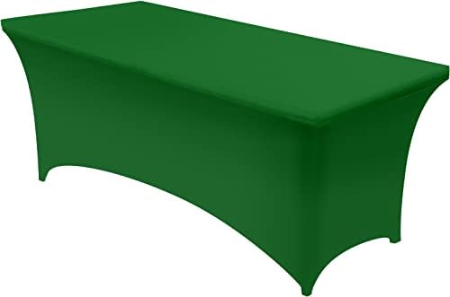 Utopia Kitchen Spandex Tablecloth 1 Pack [6FT, Emerald Green] Tight, Fitted, Washable and Wrinkle Resistant Stretch Rectangular Patio Table Cover for Event, Wedding & Parties [72Lx30Wx30H Inch]