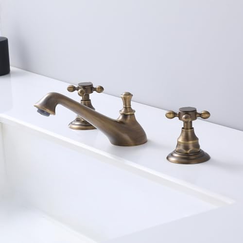 Robinet de lavabo 3 pièces en laiton antique robinetterie rétro haut de gamme pour vasque