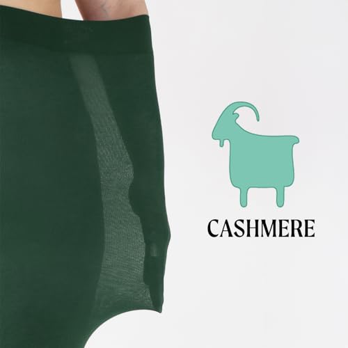 Image of CALZITALY Cashmere Wool Tights - 150 DEN Opaque Fleece Lined Warm - Multi Color Pantyhose for Women, S - 4XL