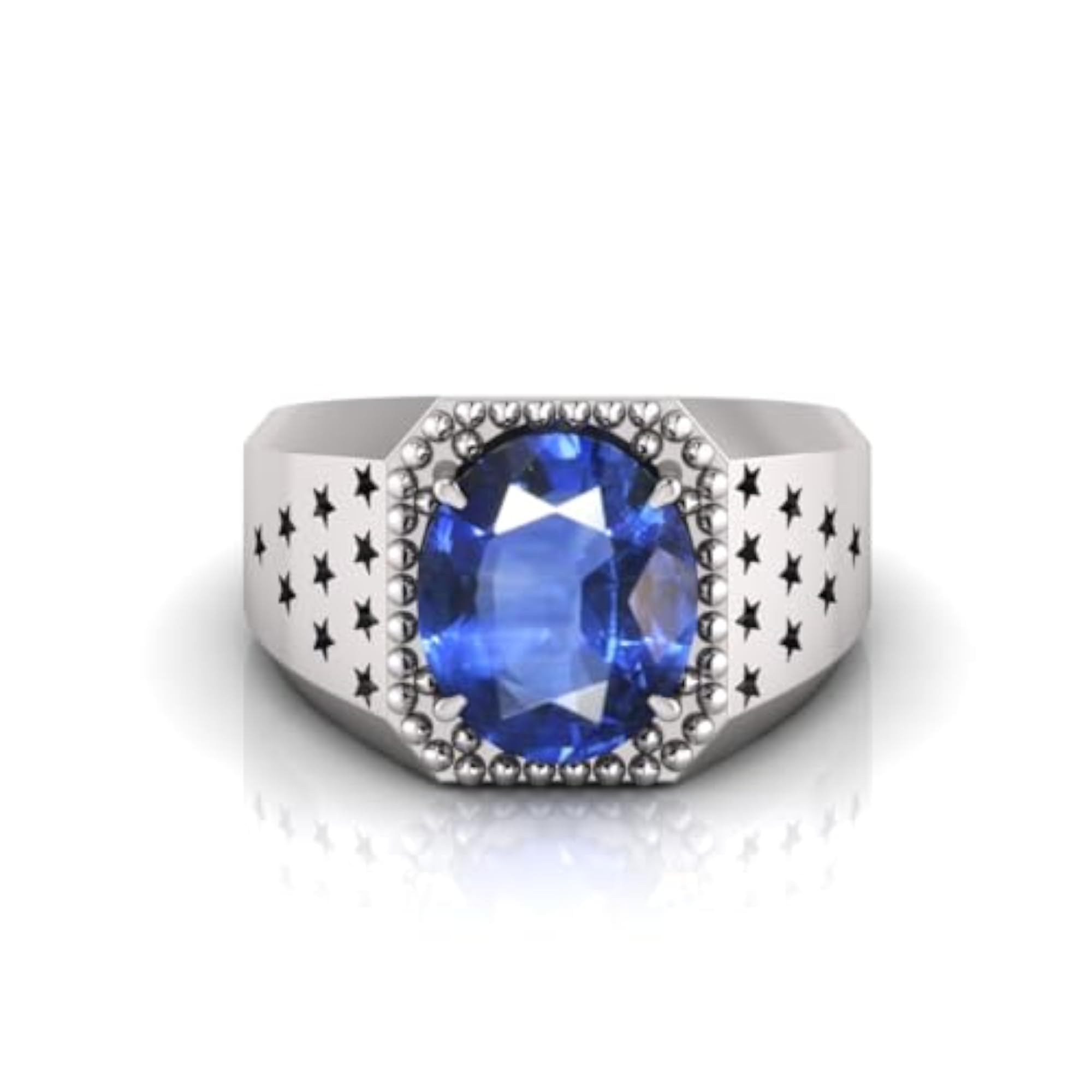 Blue Sapphire Adjustable Ring, 4.25 Ratti Certified