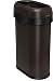 simplehuman 50 Liter / 13.2 Gallon Slim Open Top Trash Can, Commercial Grade, Heavy Gauge Dark Bronze Stainless Steel