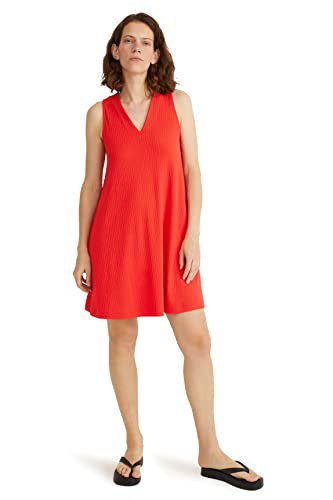 C&A Damen Kleid V-Ausschnitt Kurz A-Linie Kleider rot M