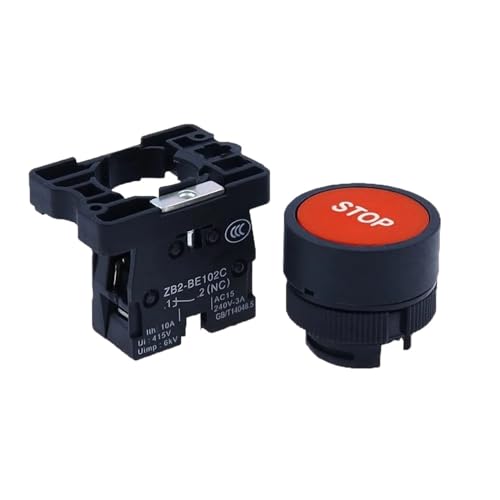 Bouton-poussoir momentané XB2 à contact normalement fermé 1 NC et isolation 600V