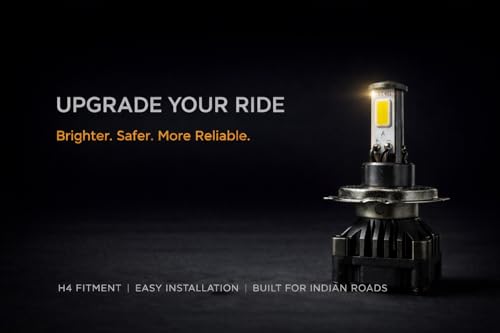 Image of Yango H4 LED Headlight Bulb 45W Super Bright 4500LM - Universal Fit Motorcycle Car Bike Headlight Replacement AC /DC Compatible Made in India