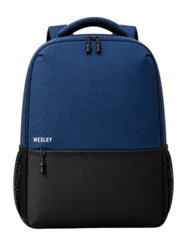 Buy Wesley Milestone 2.0 Casual Waterproof Laptop Backpack/Office Bag/School Bag/College Bag/Travel Backpack (Dimensions:13x18 inches) (Compatible with 39.62cm(15.6inch laptop) 30 L (Blue & black) at Amazon.in - Image 2