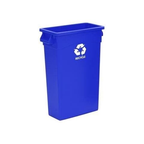 Contico - Trash Can, 23 Gal "Wall Hugger Recycle" - Blue - 8322-1 Cover
