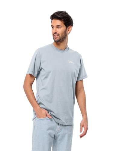 Jack Wolfskin Herren Essential M T-Shirt, Dark Navy/Grey, M EU – Ansicht 4