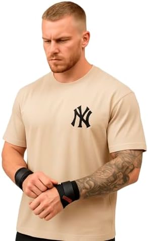 Camiseta Masculino Oversized Casual e Treino Estampa New York Alg...