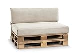 Gutekissen® Palettenkissen, Gartensofakissen, Sitzkissen, Rückenlehne gefüllt mit Poulirette-Schaum, viele Farben und Größen PFL (Set (Sitzkissen 120x80 +Rückenlehne...