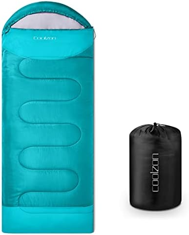 Coolzon Sleeping Bag Adults 3-4 Season Warm Weather & Winter, Lightweight,Waterproof Indoor & Outdoor Use for Kids, Teens & Adults for Hiking, Backpacking and Camping