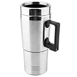 Auto Elektrokessel 12V, Kaffee Tee Thermoskanne Wasser Heizbecher, Elektro Becher Trinkbecher Reise Kessel 350ML + 150ML Edelstahl