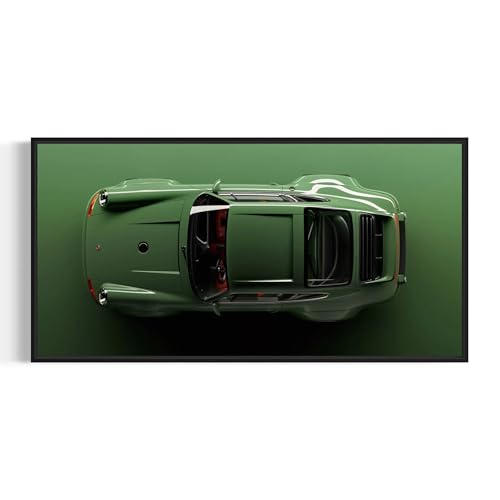 Canvastoria Green Porsche 911 Sports Car Wall Art | Luxury Automotive Canvas Print | Classic Supercar Poster | High-Quality Art for Car Enthusiasts | Modern Home & Office Decor | Gift for Car Lovers
