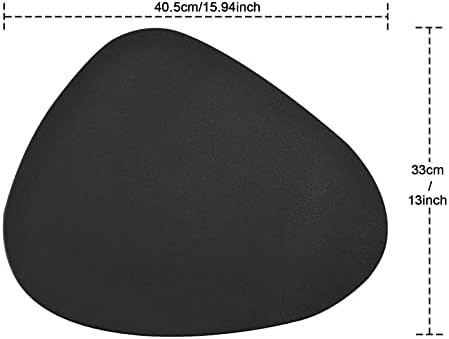 Miorkly Placemats Set of 6, Round Black Leather Christmas Placemats Waterproof Kitchen Place Mats, Non-Slip Washable Table Mats Suitable for Kitchen Indoor Outdoor Dining Table Restaurant