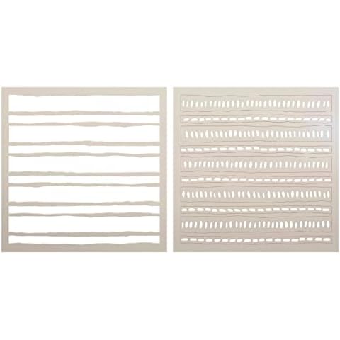 Brushstroke Stripe Pattern Stencil by StudioR12 - Select Size - USA Made - DIY Boho Decor | Painting on Walls, Floors, Tiles, & Wood Signs | STCL6784 (12 x 12 inch) Cover
