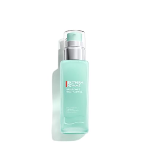 BIOTHERM HOMME Aquapower Advanced Gel, Gel Viso Idratante e Rinforzante per Uomo, Con Ceramidi e Life Plankton, Per Pelli Normali e Miste, Offre Freschezza e Protezione, 75 ml