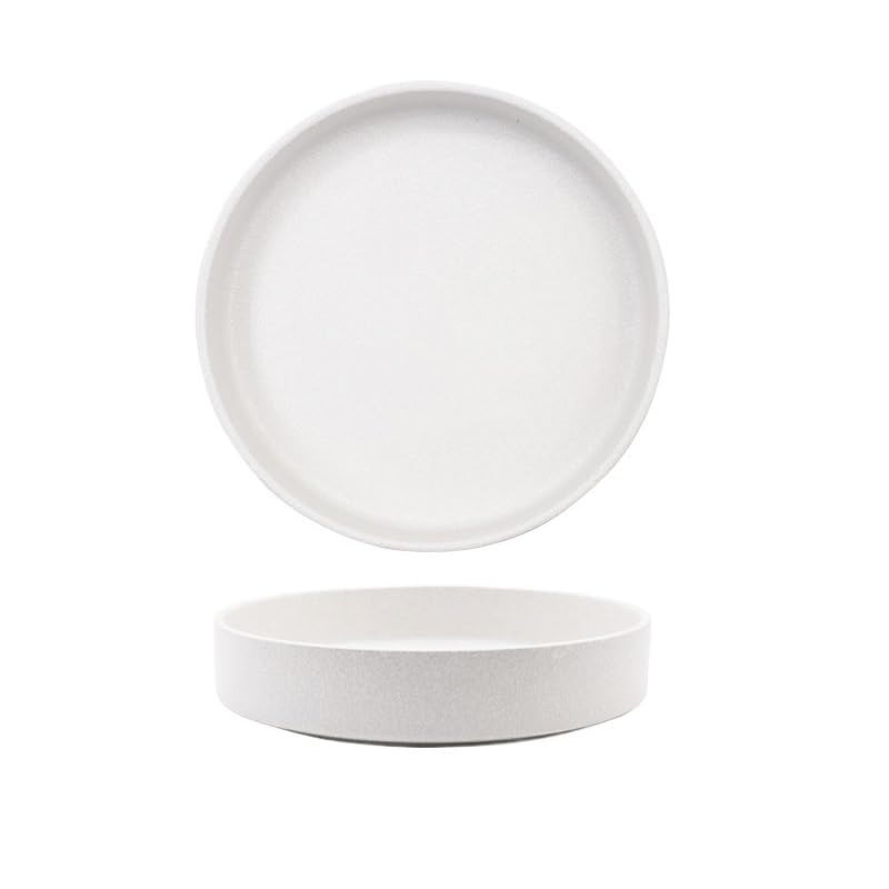 NEBE Assiette Service de Restaurant en céramique, Assiette Ronde Profonde, Plat de Service, Assiette à Soupe Vaisselle(B)