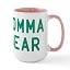 White/Pink Inside - Momma Bear Green Large Mug