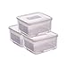 1,1 litrowe plastikowe kontenery do przechowywania żywności z pokrywką, włożenie żywności przygotowawcze pojemnik na lunch owocowy Lodówka Drenażu Przechowywanie żywności, Wyczyść / 3 SZT