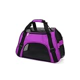 ITKXRVJZM Pet Bag Cat Bags Portable Dog Carrier Bag Mesh Breathable Carrier Bags for Small Dogs Foldable Cats Handbag Travel Pet Bag Transport Bag Portable(Purple,L 52X35X25cm)