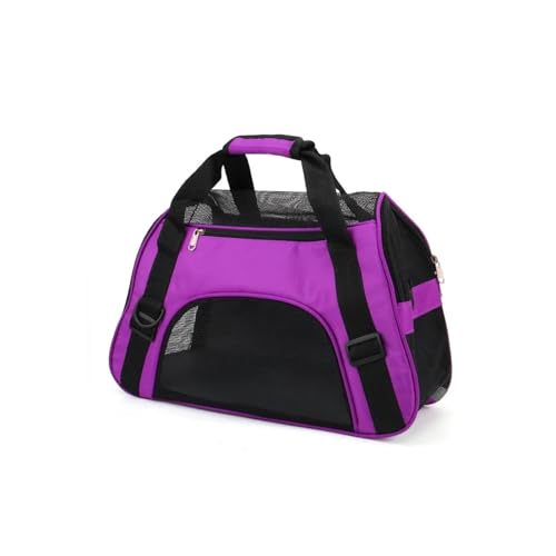 ITKXRVJZM Pet Bag Cat Bags Portable Dog Carrier Bag Mesh Breathable Carrier Bags for Small Dogs Foldable Cats Handbag Travel Pet Bag Transport Bag Portable(Purple,L 52X35X25cm)