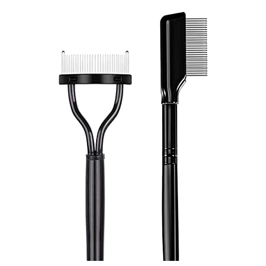 2Pcs Eyelash Separator, Eyelash Comb Lash Brush Separator, Lash Comb Eyelashes Curler Makeup Mascara Applicator, Eye Makeup Brush Tools, Metal Teeth Eyelashes Grooming Tool
